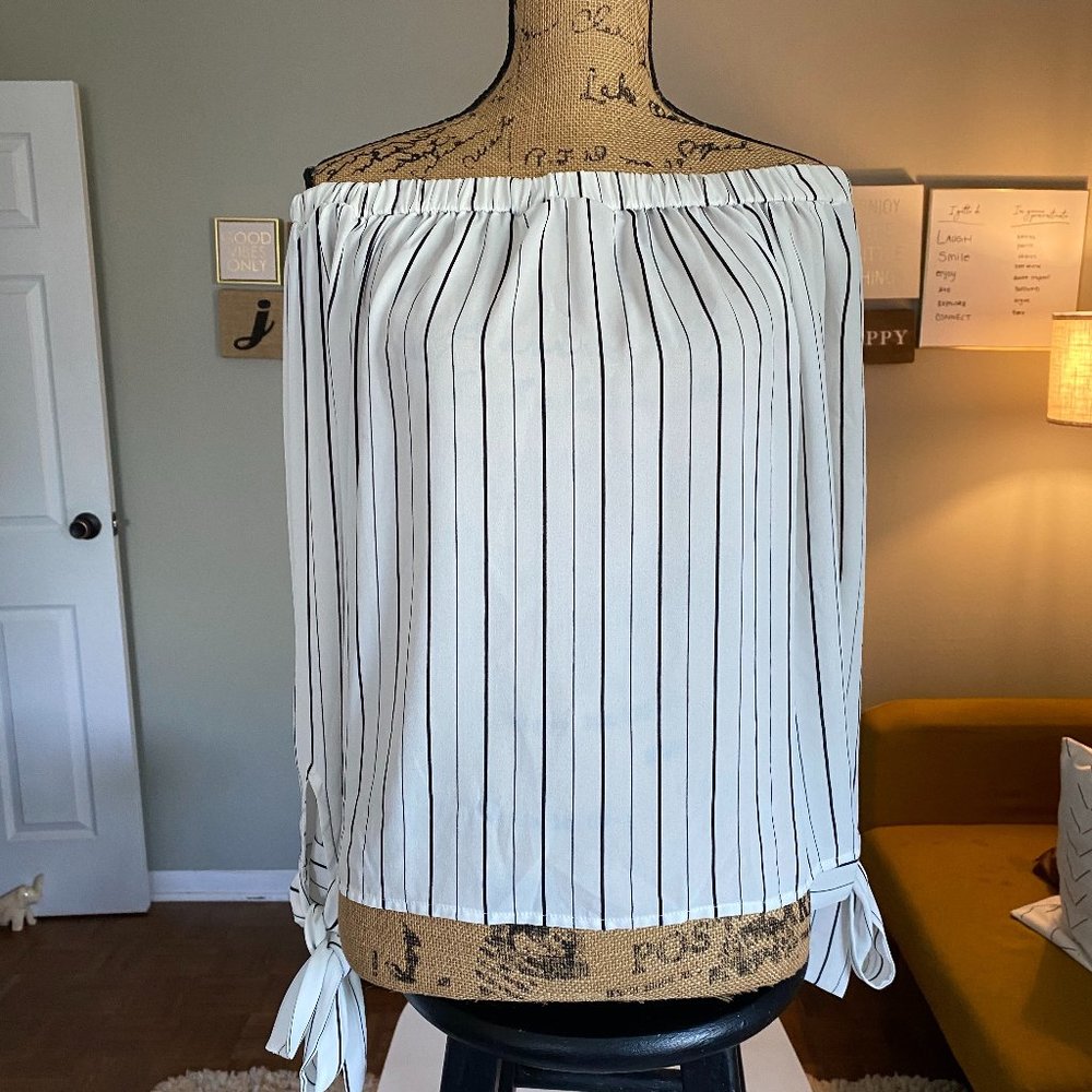 Forever 21 Off the Shoulder Striped Blouse